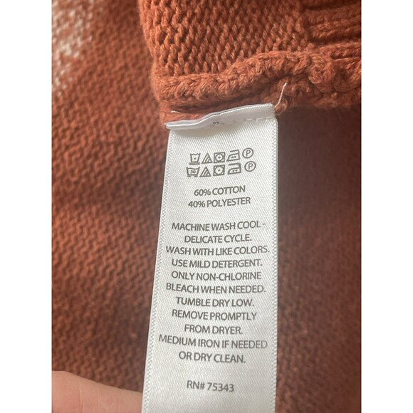 Tahari cream & Orange Colorblock Striped Ombre Hooded Cardigan, Size M - Picture 3 of 4